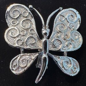 Vintage Signed Gerry's Silver Butterfly Brooch Pin
